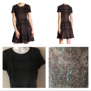 EUC Betsy Johnson “Black Not So School Girl” Fit & Flare Size6 Lined Plaid Dress